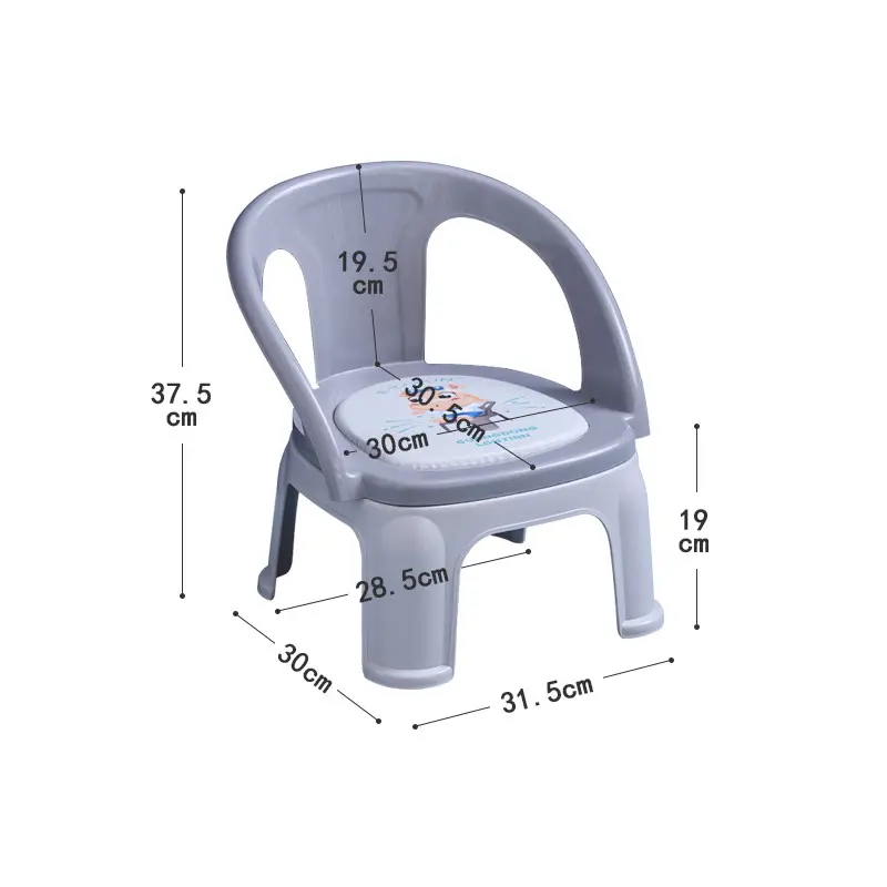 Kids Cartoon Stool Chair Plastic Baby Backrest Chair - Image 2