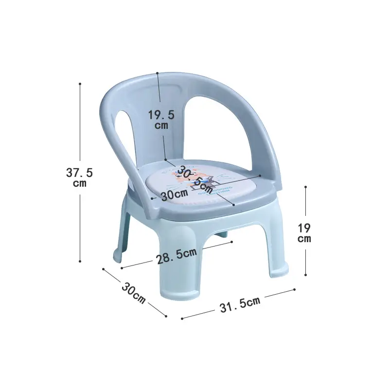 Kids Cartoon Stool Chair Plastic Baby Backrest Chair - Image 3