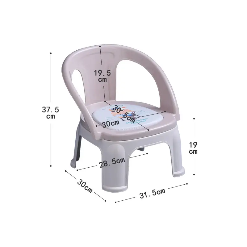 Kids Cartoon Stool Chair Plastic Baby Backrest Chair - Image 4