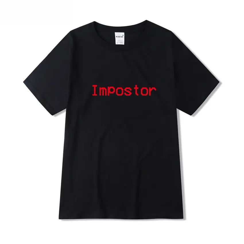 Black T-Shirt with Red "Impostor" Print - Image 6