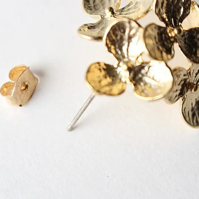 Gold Matte Hollow Flower Earrings for Women