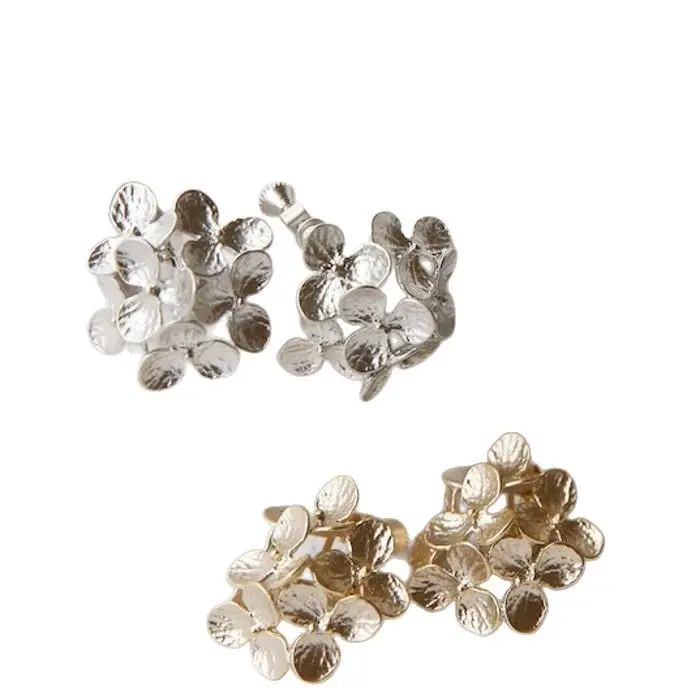 Gold Matte Hollow Flower Earrings for Women