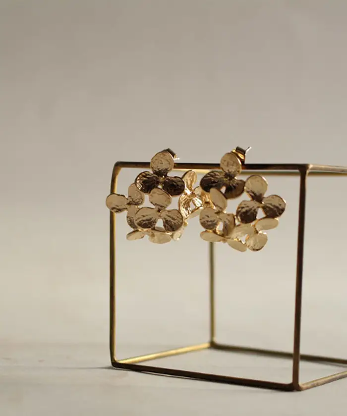 Gold Matte Hollow Flower Earrings for Women — feature 7