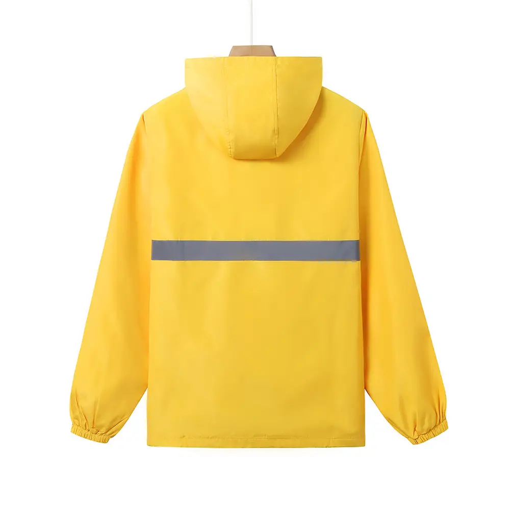 Men Full-Zip Hooded Windproof Jacket Neon Green