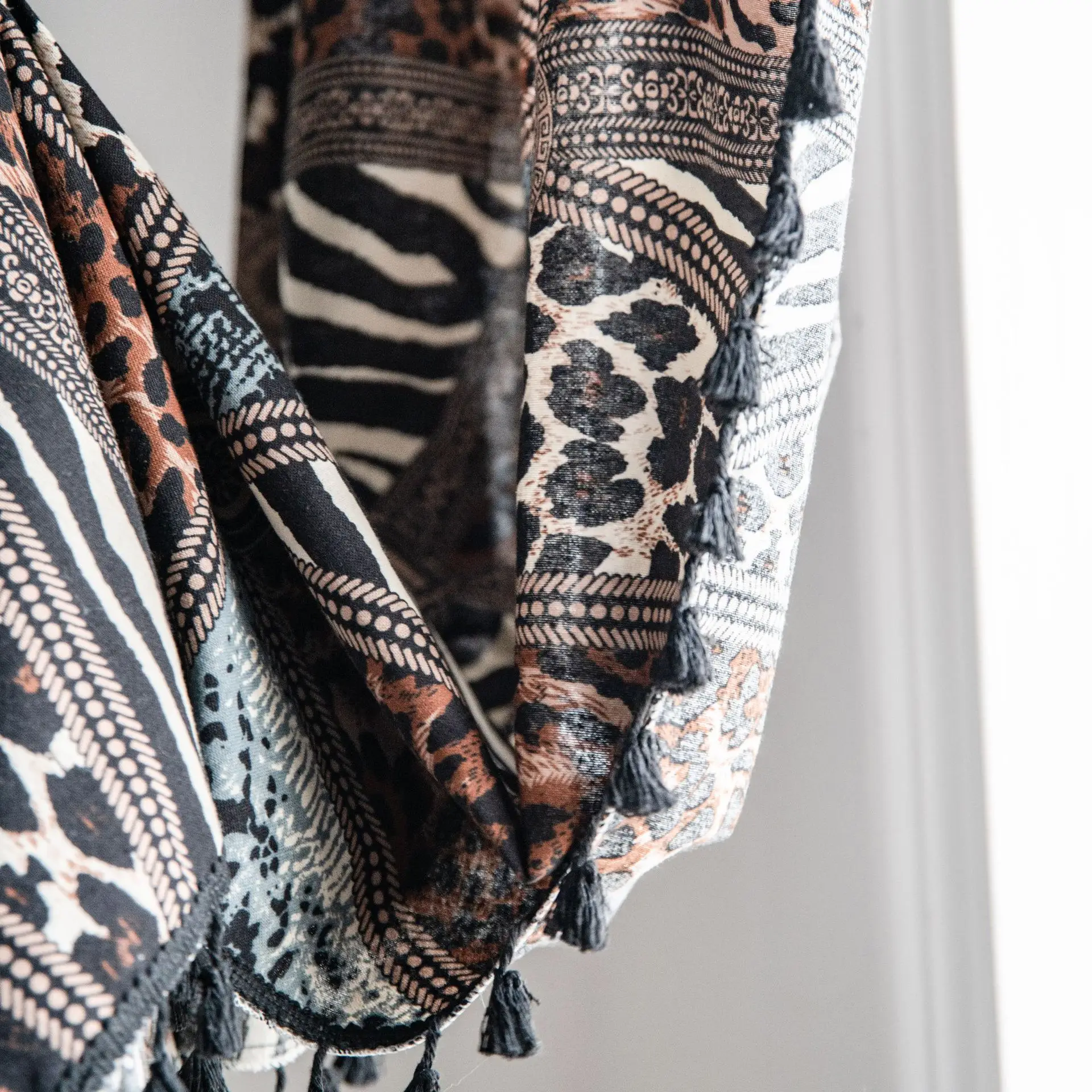 Leopard Print Curtains Bohemian Living Room Study - Image 5