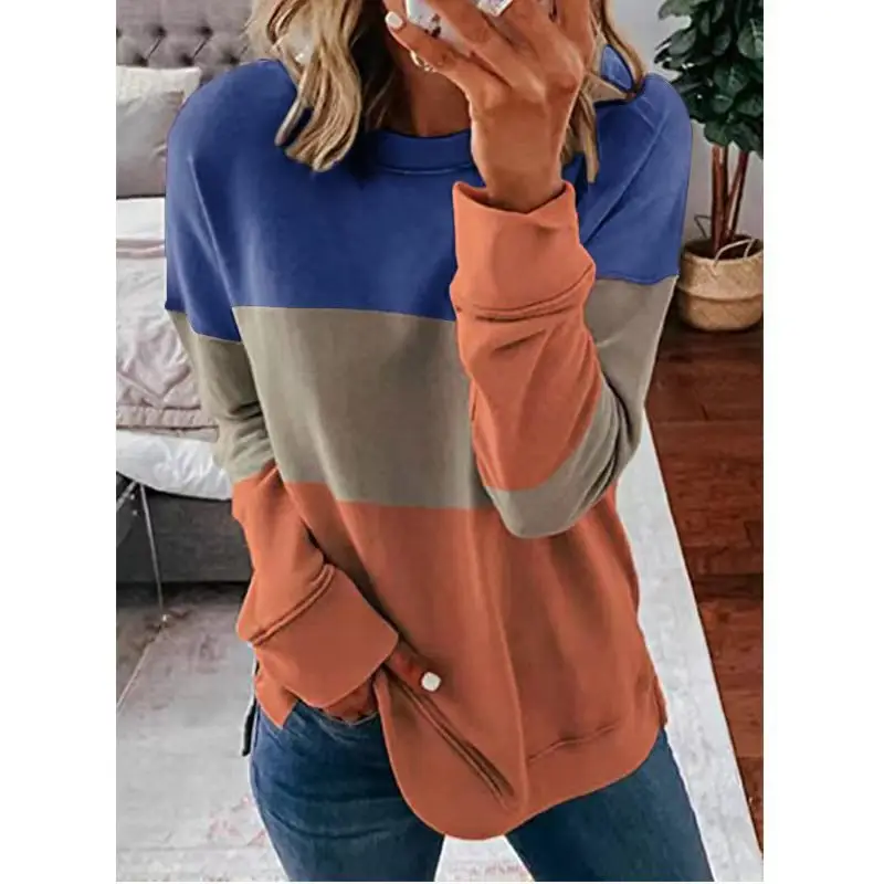 2022 Women's Blue Orange Grey Long Sleeve T-Shirt - Image 13