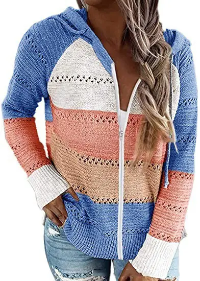 2025 Grey Knit Hoodie Long Sleeve Winter Wear - Image 26