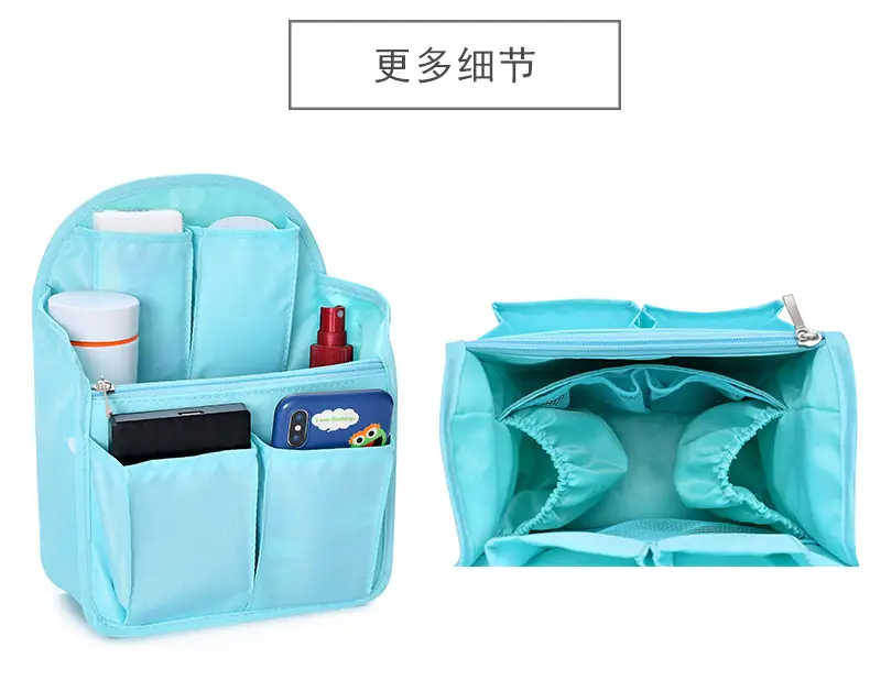 Pink Flamingo Travel Storage Bag with Zip Pockets — feature 28