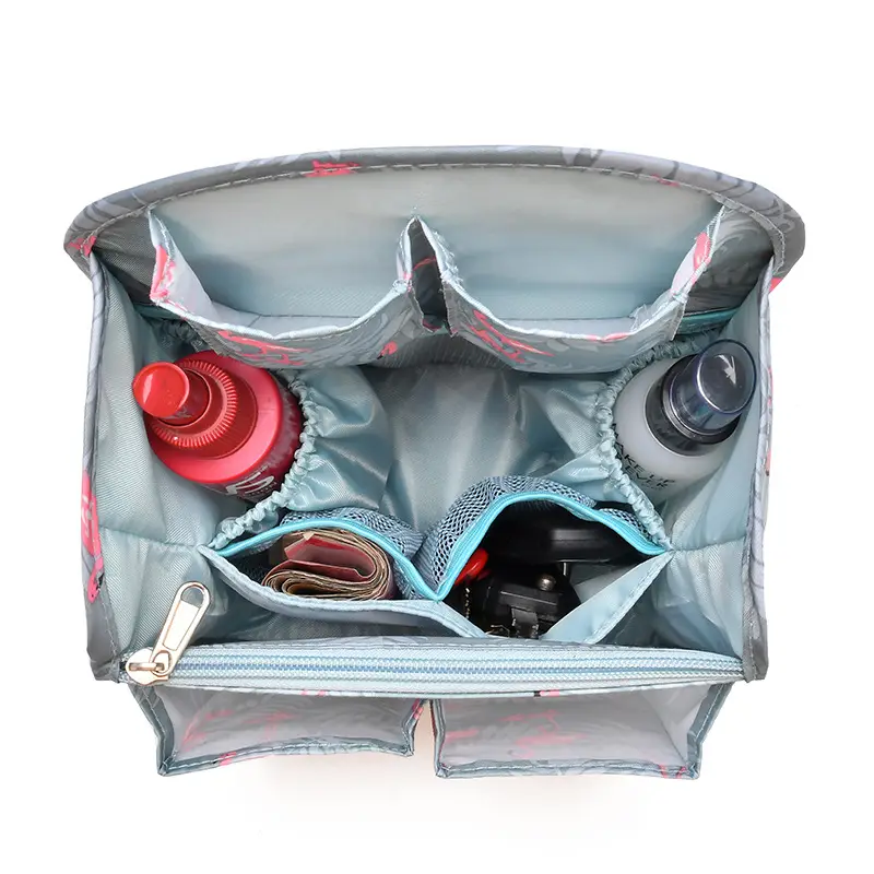 Pink Flamingo Travel Storage Bag with Zip Pockets — feature 29