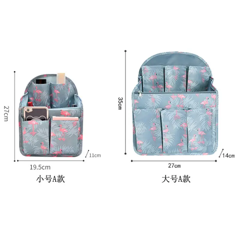 Pink Flamingo Travel Storage Bag with Zip Pockets — feature 34