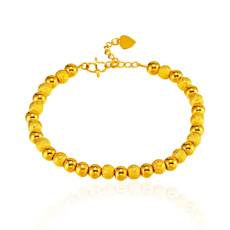 3D Hard Gold Couple Bracelet 24k Gold Red Sand - Image 6
