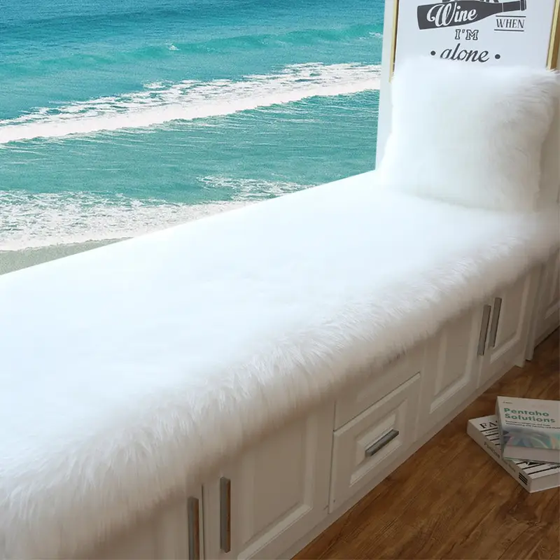Faux Wool Bay Window Mat for Balcony Cushion