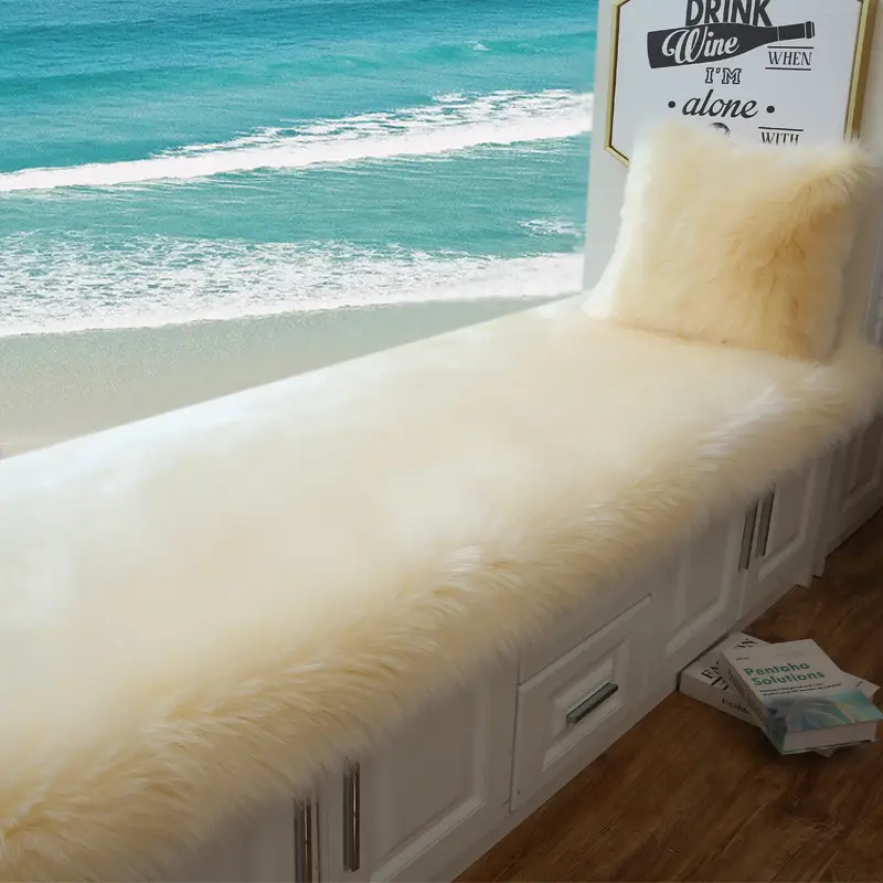 Faux Wool Bay Window Mat for Balcony Cushion