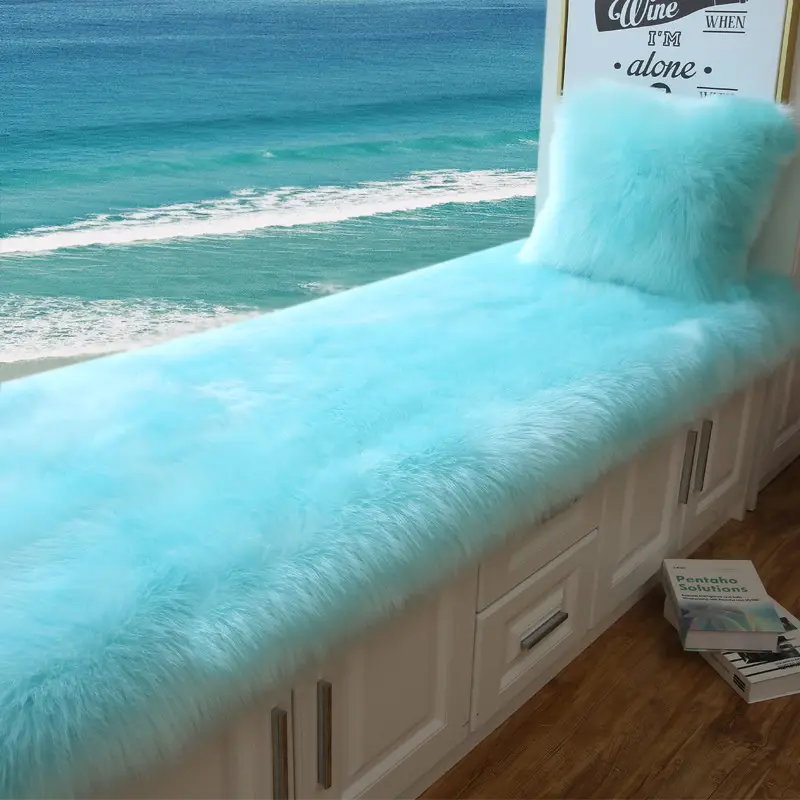Faux Wool Bay Window Mat for Balcony Cushion