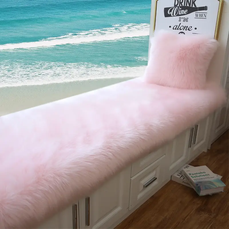 Faux Wool Bay Window Mat for Balcony Cushion
