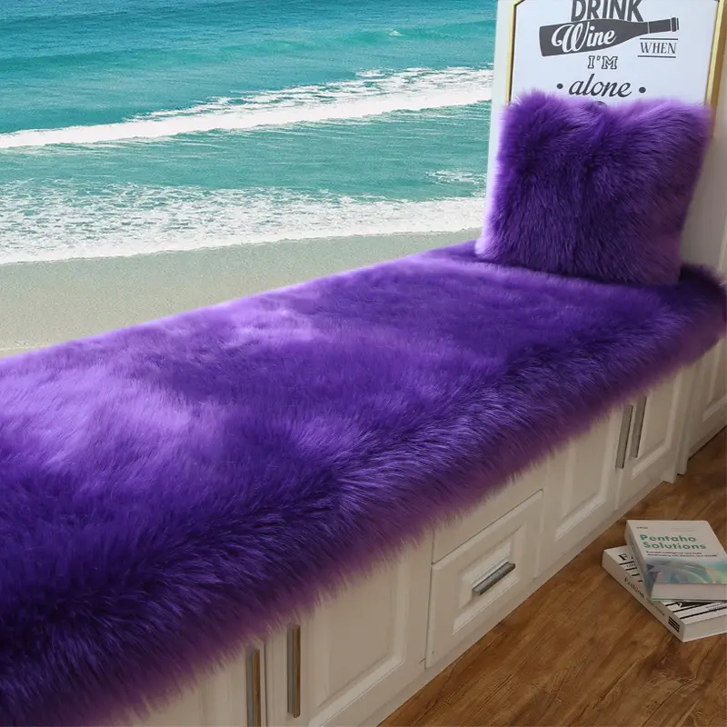 Faux Wool Bay Window Mat for Balcony Cushion