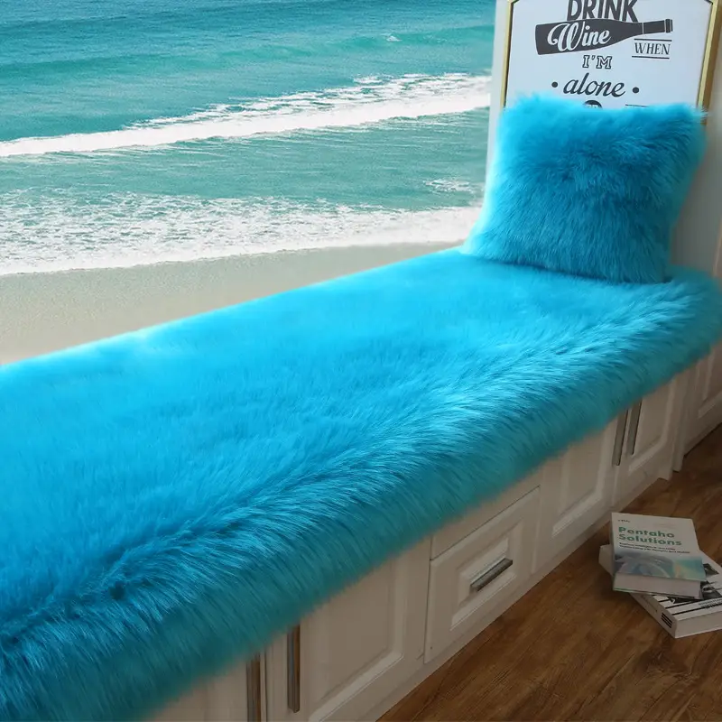Faux Wool Bay Window Mat for Balcony Cushion