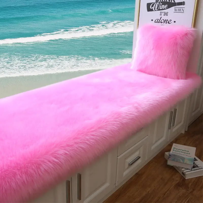 Faux Wool Bay Window Mat for Balcony Cushion