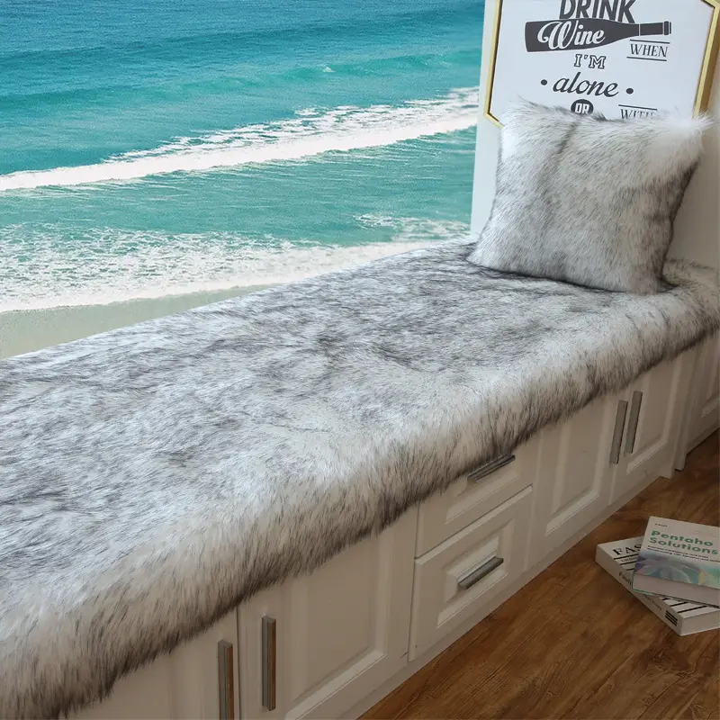 Faux Wool Bay Window Mat for Balcony Cushion