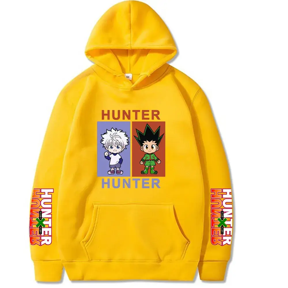 Men's Black HUNTER Hoodie with Cartoon Print