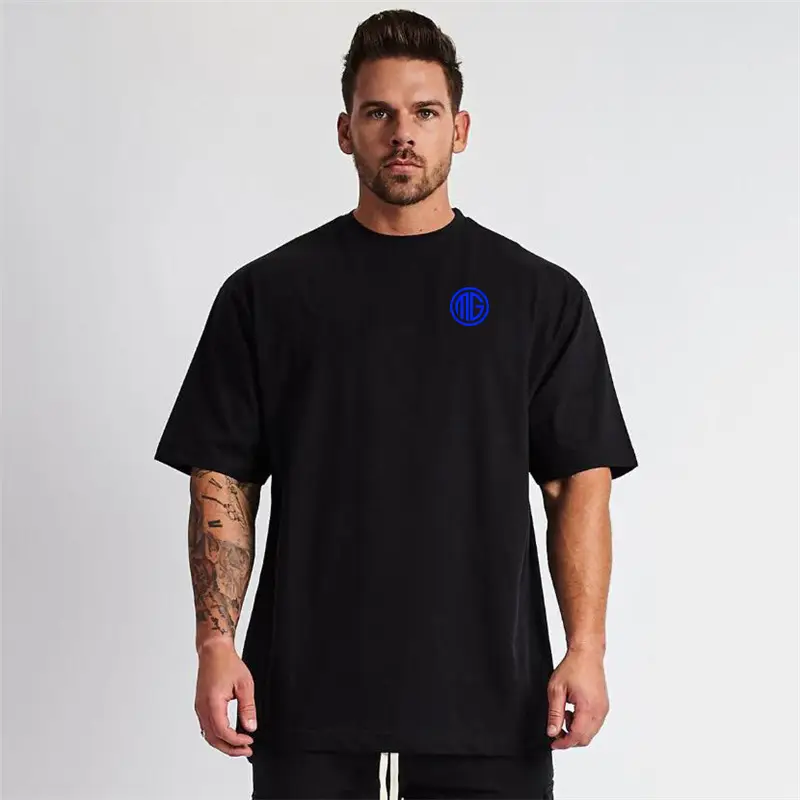 Red Short Sleeve T-Shirt for Men with Blue Logo - Image 6
