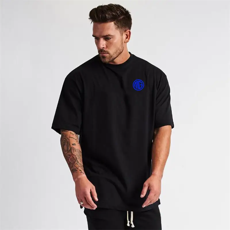 Red Short Sleeve T-Shirt for Men with Blue Logo - Image 7