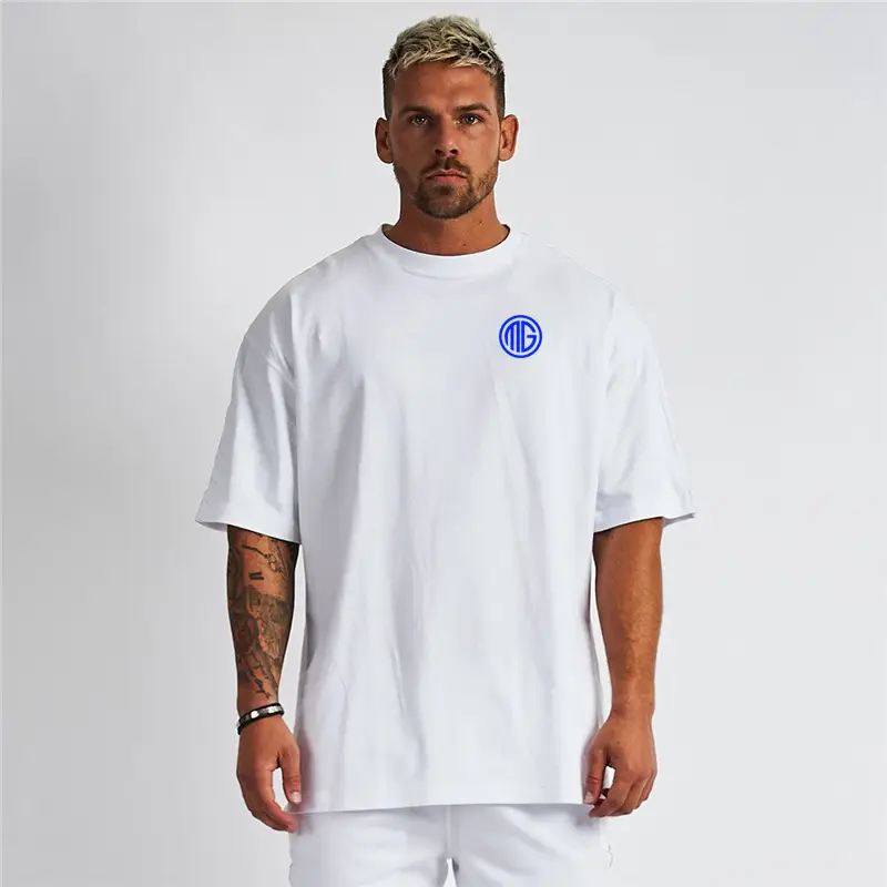 Red Short Sleeve T-Shirt for Men with Blue Logo - Image 8