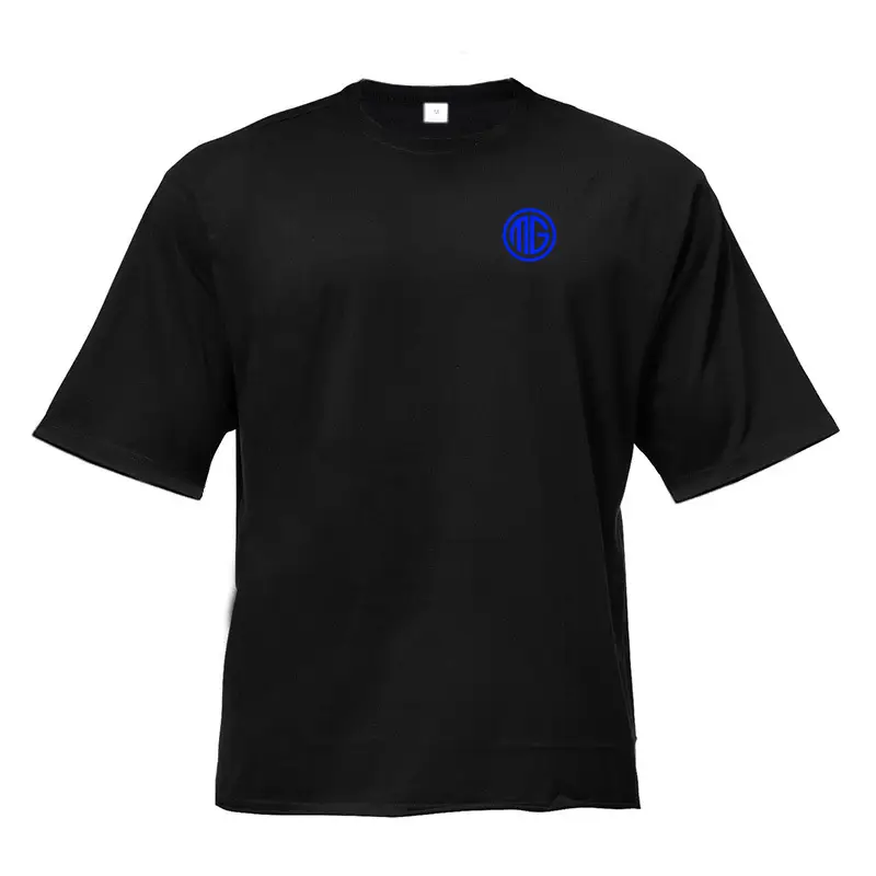 Red Short Sleeve T-Shirt for Men with Blue Logo - Image 4