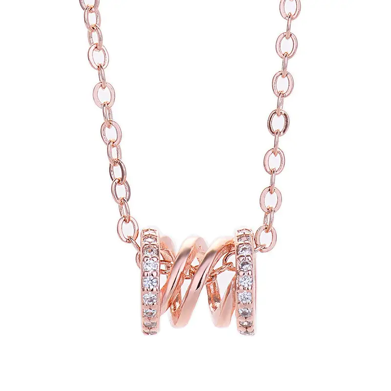 Rose Gold Multi Band Necklace for Women - Image 5