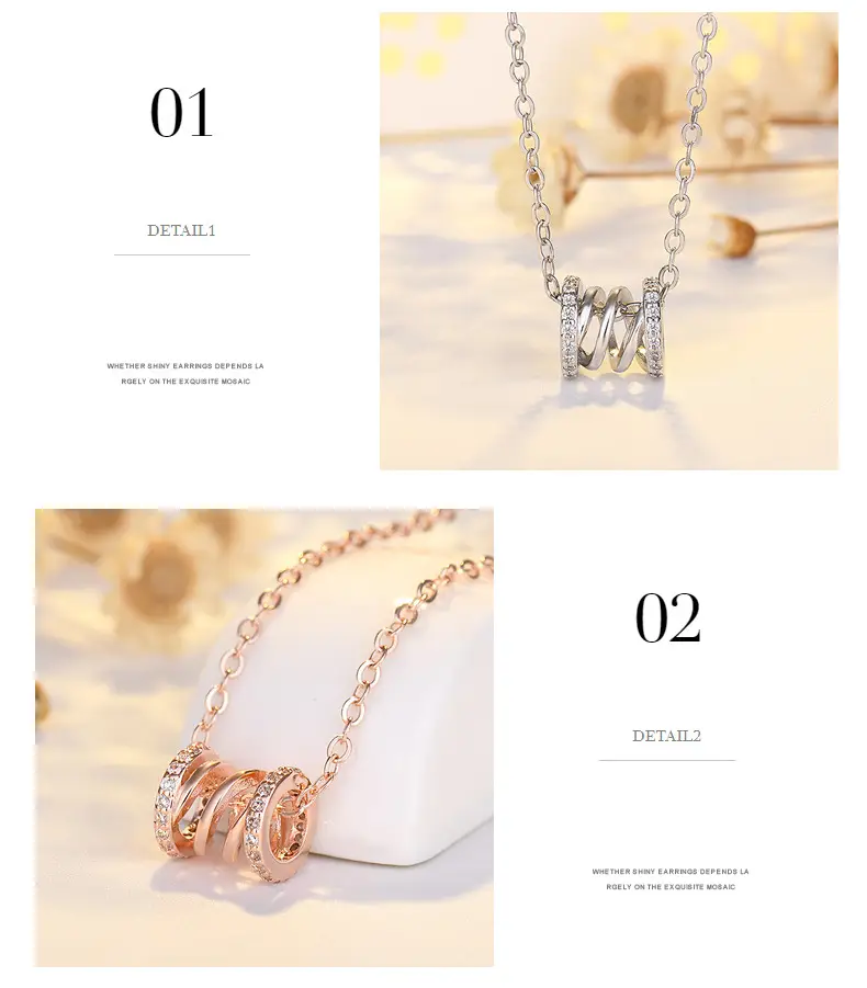 Rose Gold Multi Band Necklace for Women — feature 5