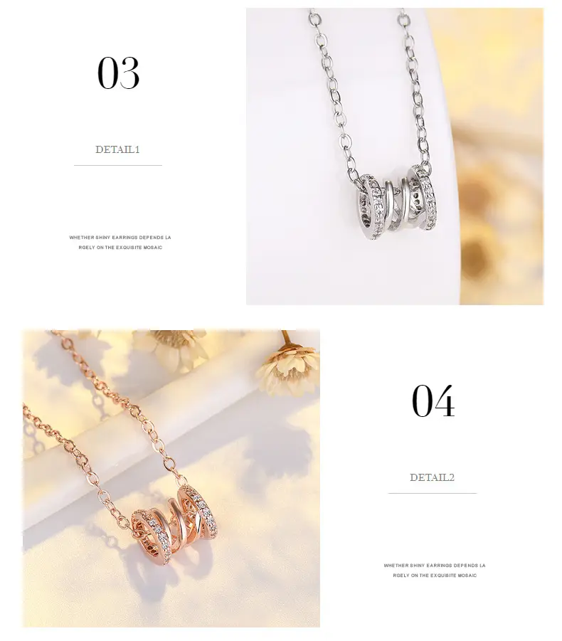 Rose Gold Multi Band Necklace for Women — feature 6