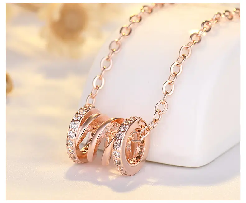 Rose Gold Multi Band Necklace for Women — feature 9