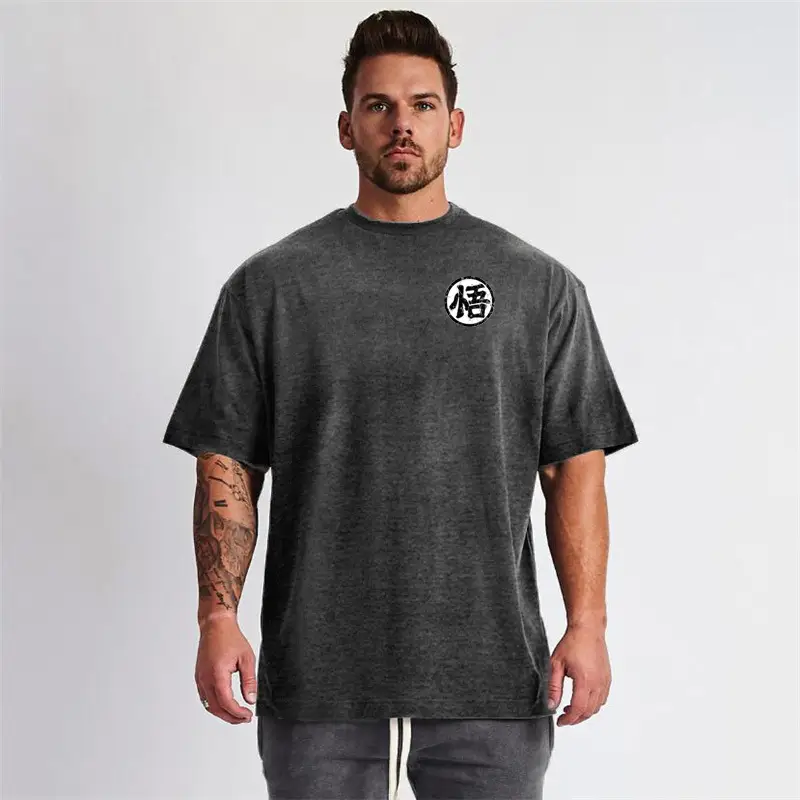 Men Grey Dragon Ball T-Shirt Wukong Logo - Image 7