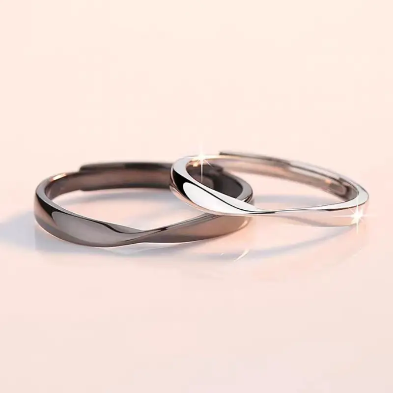 Open Mobius Couple Rings Black White Modern Design — feature 5