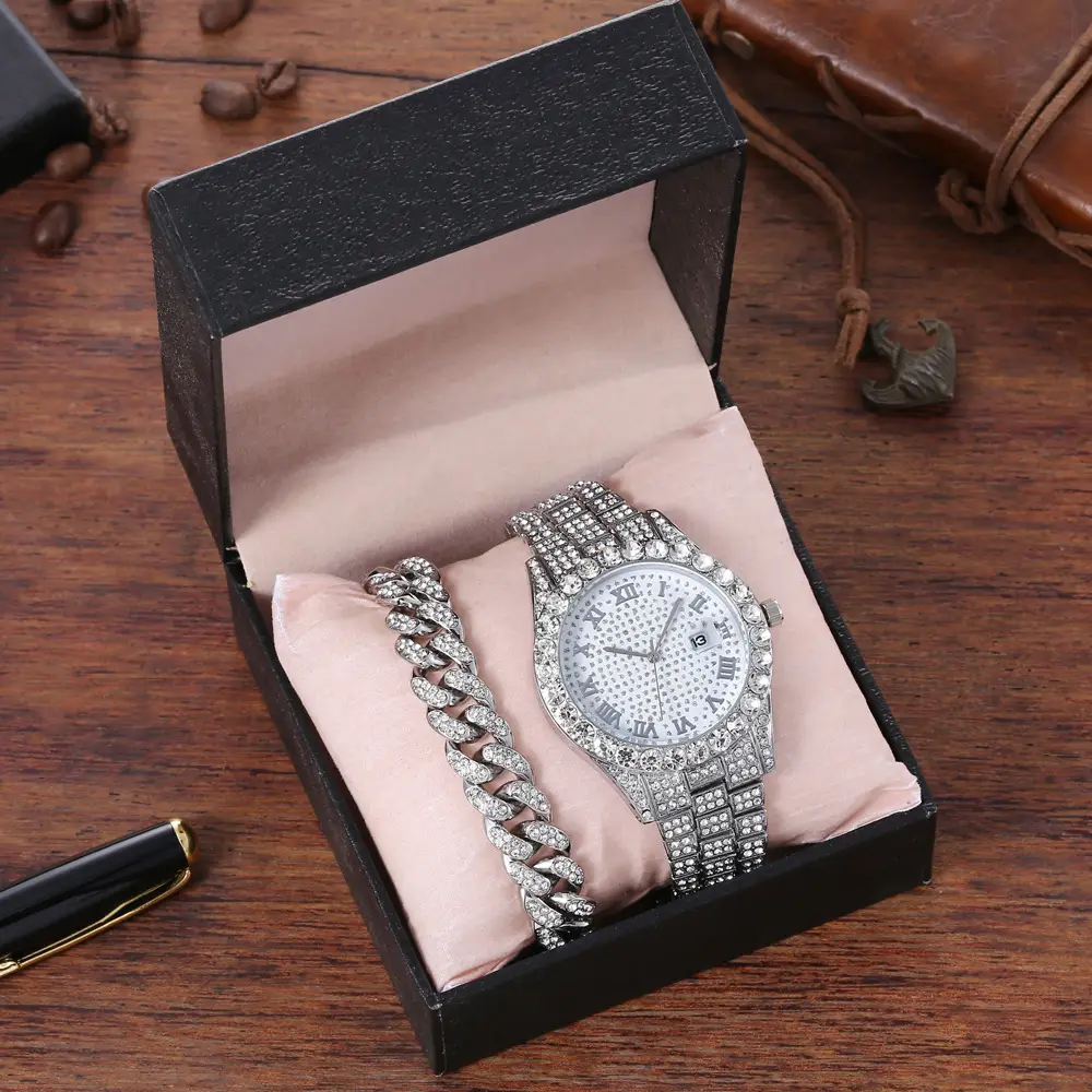 Red Diamond Chain Watch with Gold Bracelet — feature 14