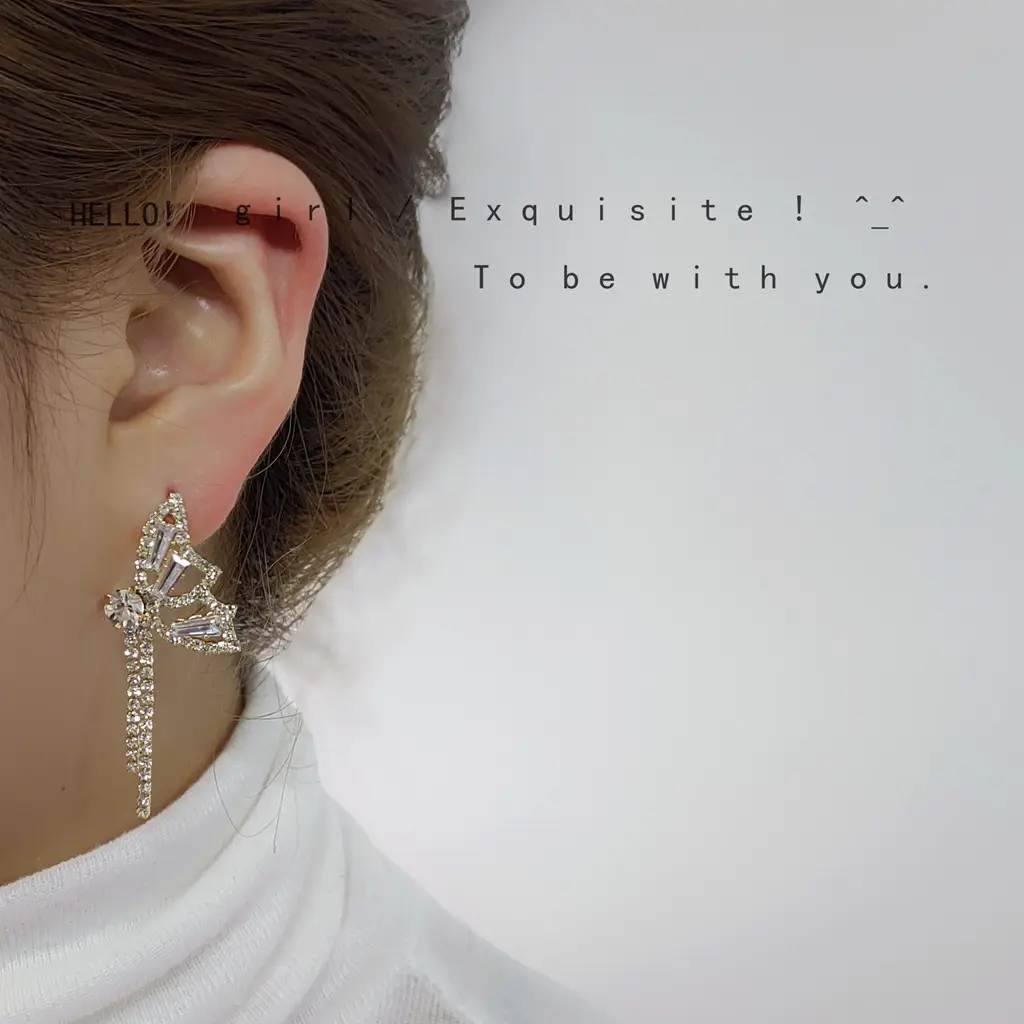 S925 Silver Butterfly Earrings with Zircon Accents - Image 2
