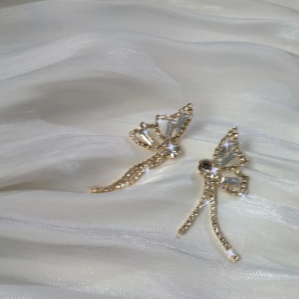 S925 Silver Butterfly Earrings with Zircon Accents - Image 3