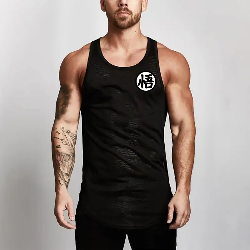 Men White Mesh Vests Gym Outdoor Sports - Image 5