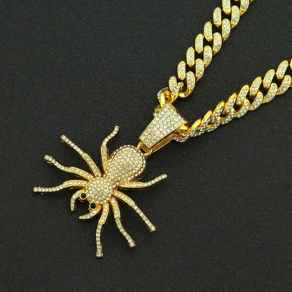 Full Diamond Three-Dimensional Spider Pendant Necklace for Men - Image 4