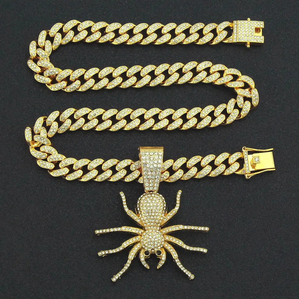 Full Diamond Three-Dimensional Spider Pendant Necklace for Men - Image 5