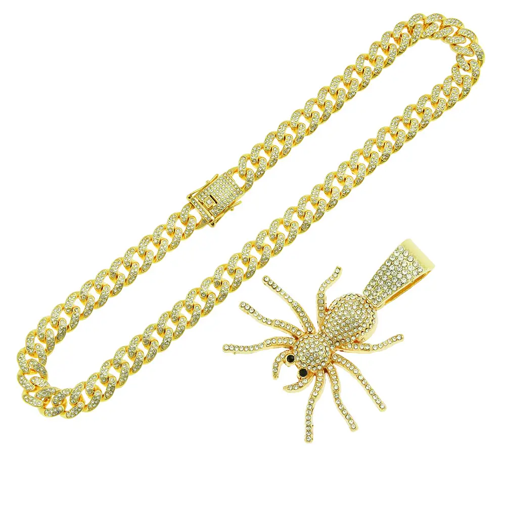 Full Diamond Three-Dimensional Spider Pendant Necklace for Men - Image 6