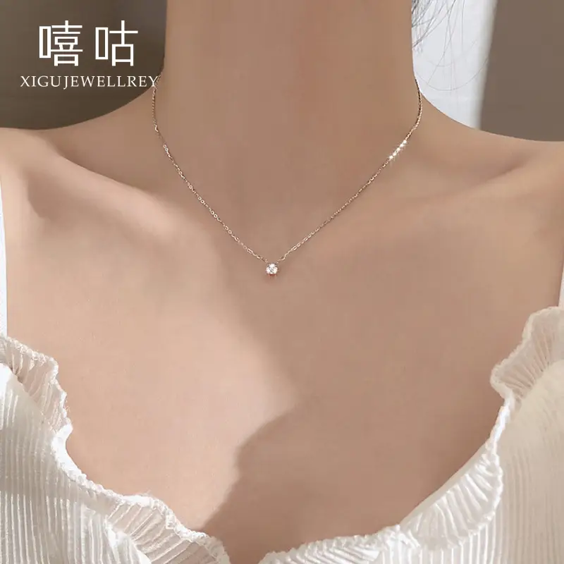 S925 Silver Zircon Clavicle Necklace for Women - Image 7