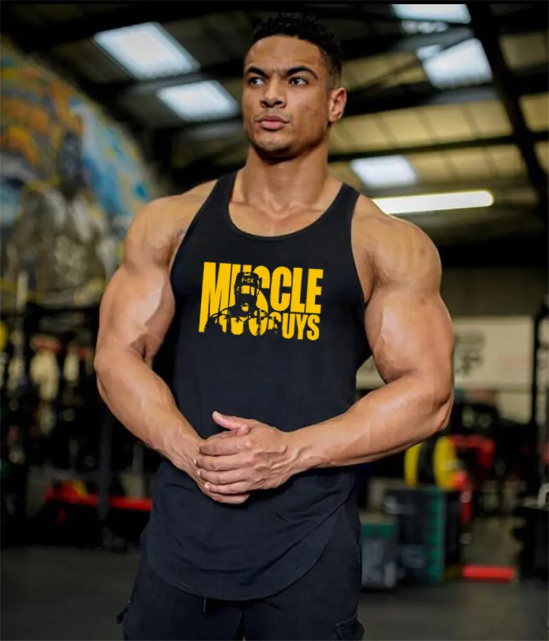 Men Muscle Fitness Sleeveless Cotton T-Shirt Maroon - Image 8