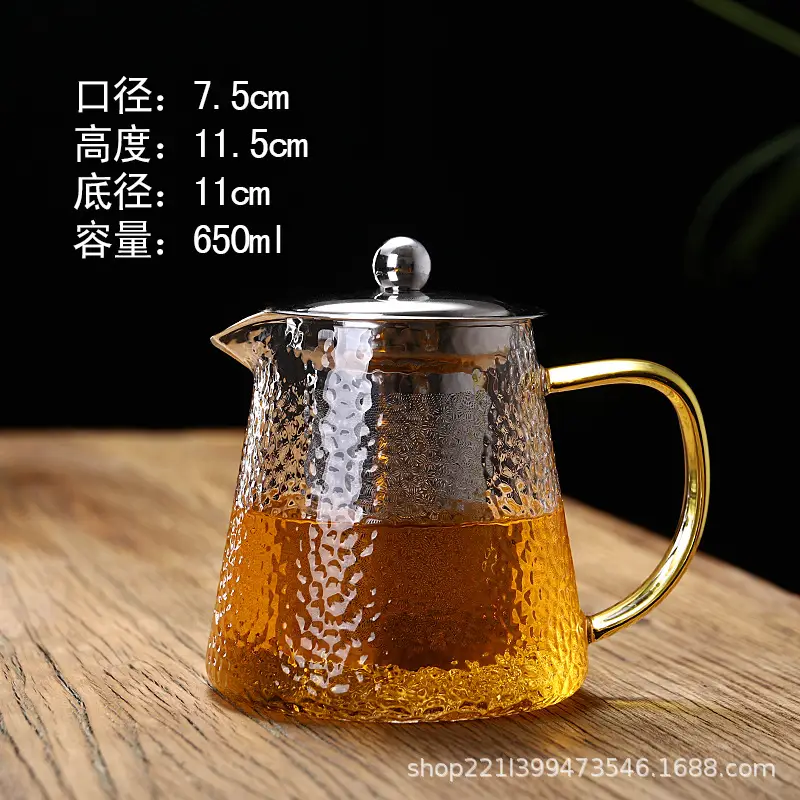 Thickened Glass Teapot with Stainless Steel Filter - Image 4