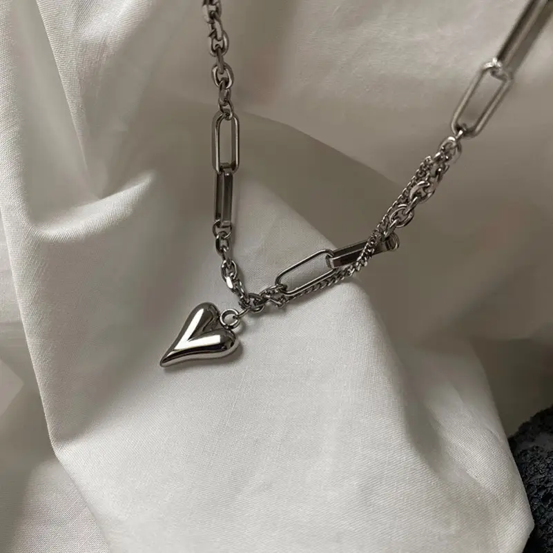 Minimalist Heart Titanium Necklace for Women - Image 7