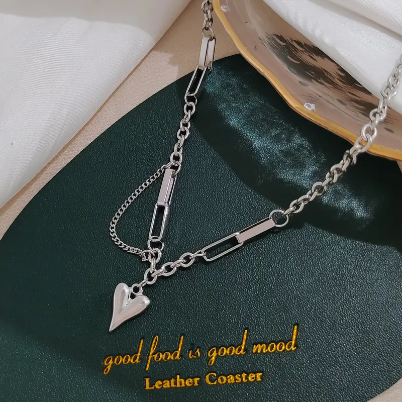 Minimalist Heart Titanium Necklace for Women - Image 2
