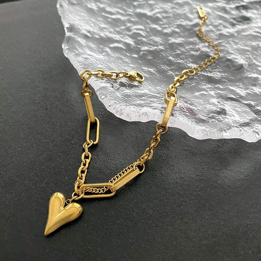 Minimalist Heart Titanium Necklace for Women - Image 3