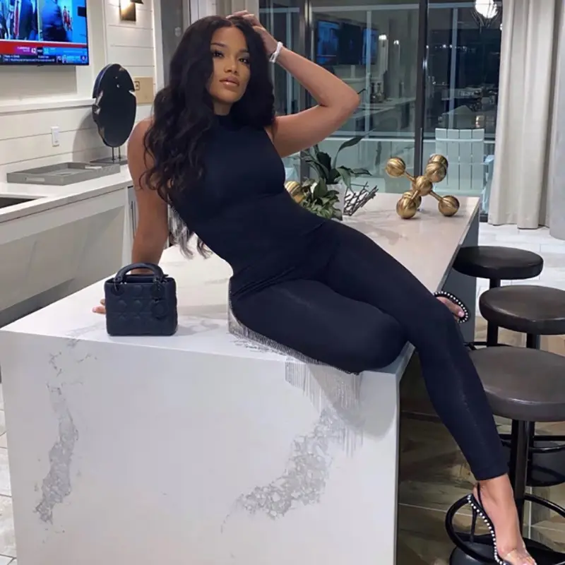 Women Polyester Jumpsuit Thick Casual Pants Grey — feature 10