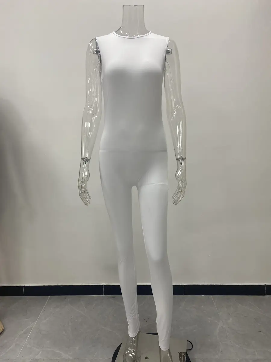 Women Polyester Jumpsuit Thick Casual Pants Grey — feature 19