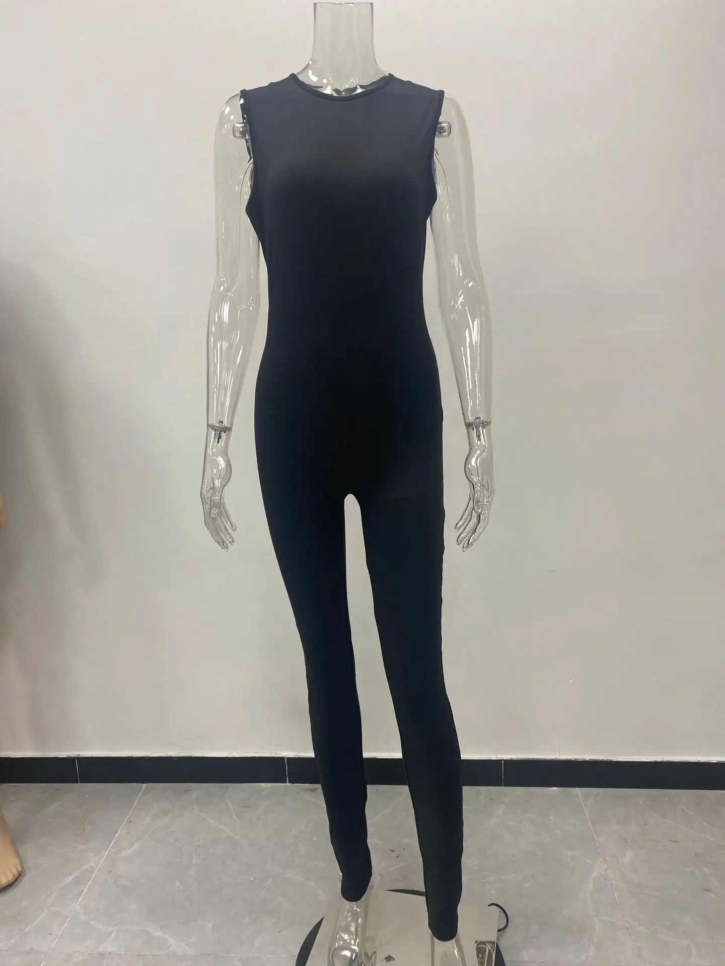 Women Polyester Jumpsuit Thick Casual Pants Grey — feature 20